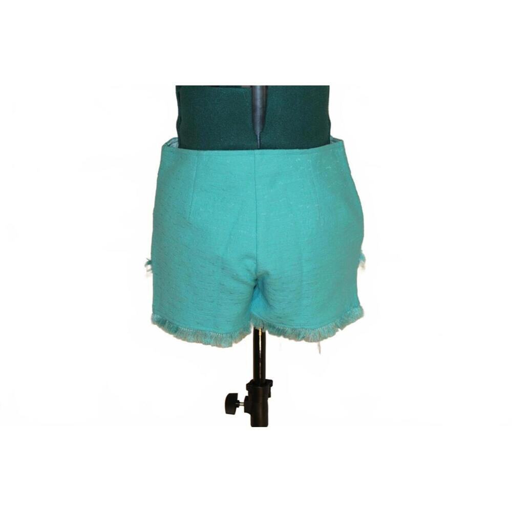 Trina Turk Aqua Fringe Tweed Shorts – Size 0 NWT Retail $145 - Picture 2 of 5